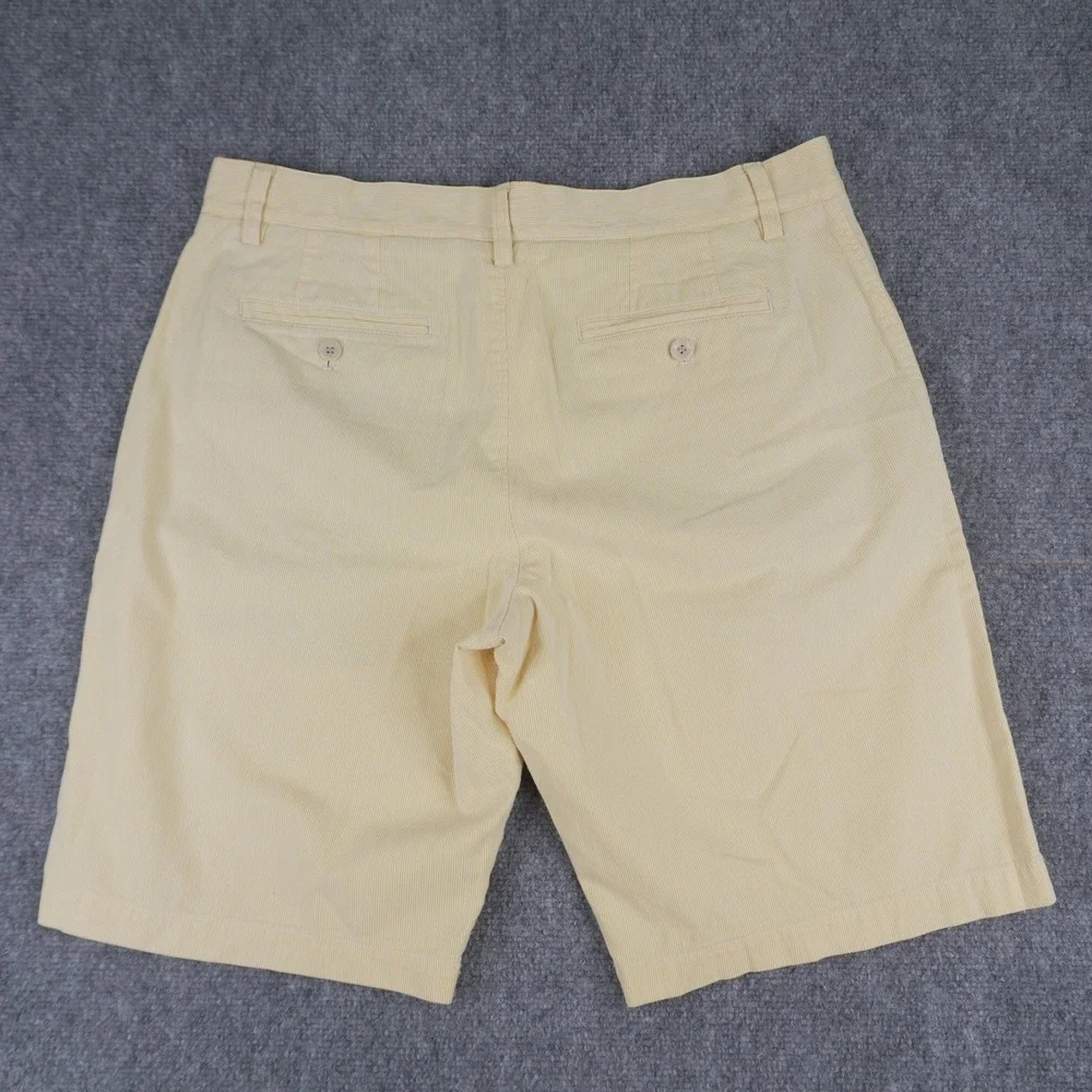 X3 Banana Republic Mens Chino Shorts Size 35 Yellow Seersucker Plaid Gingham